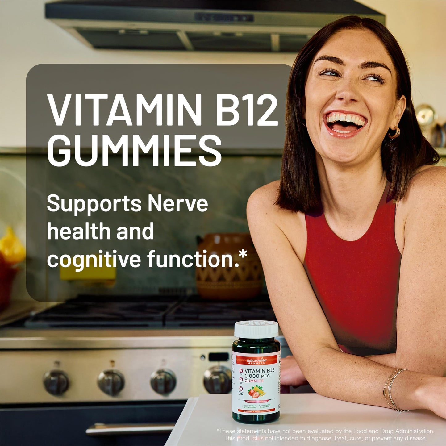 Gomitas deliciosas vitamina B12 NatureWise para adultos