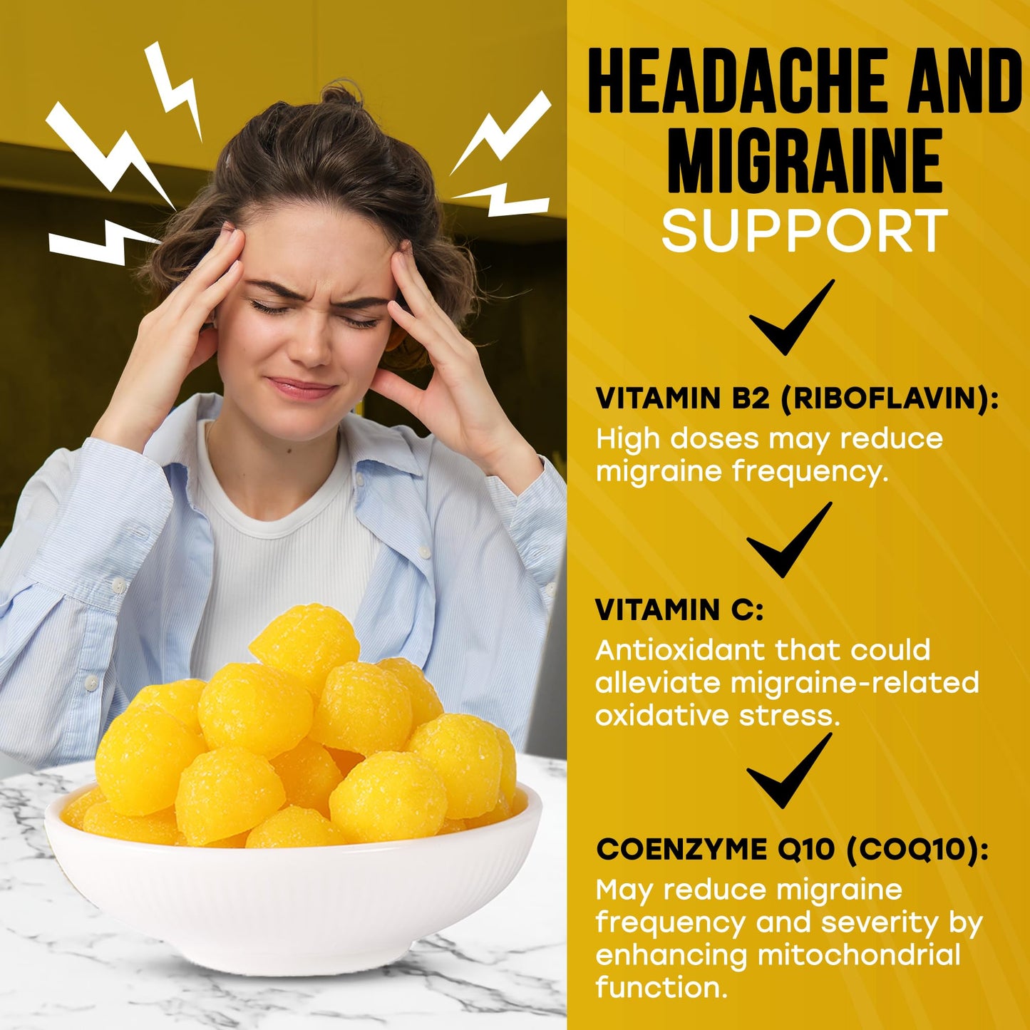 Gomitas Doc Mila vitamina B2 para alivio de migraña y energía