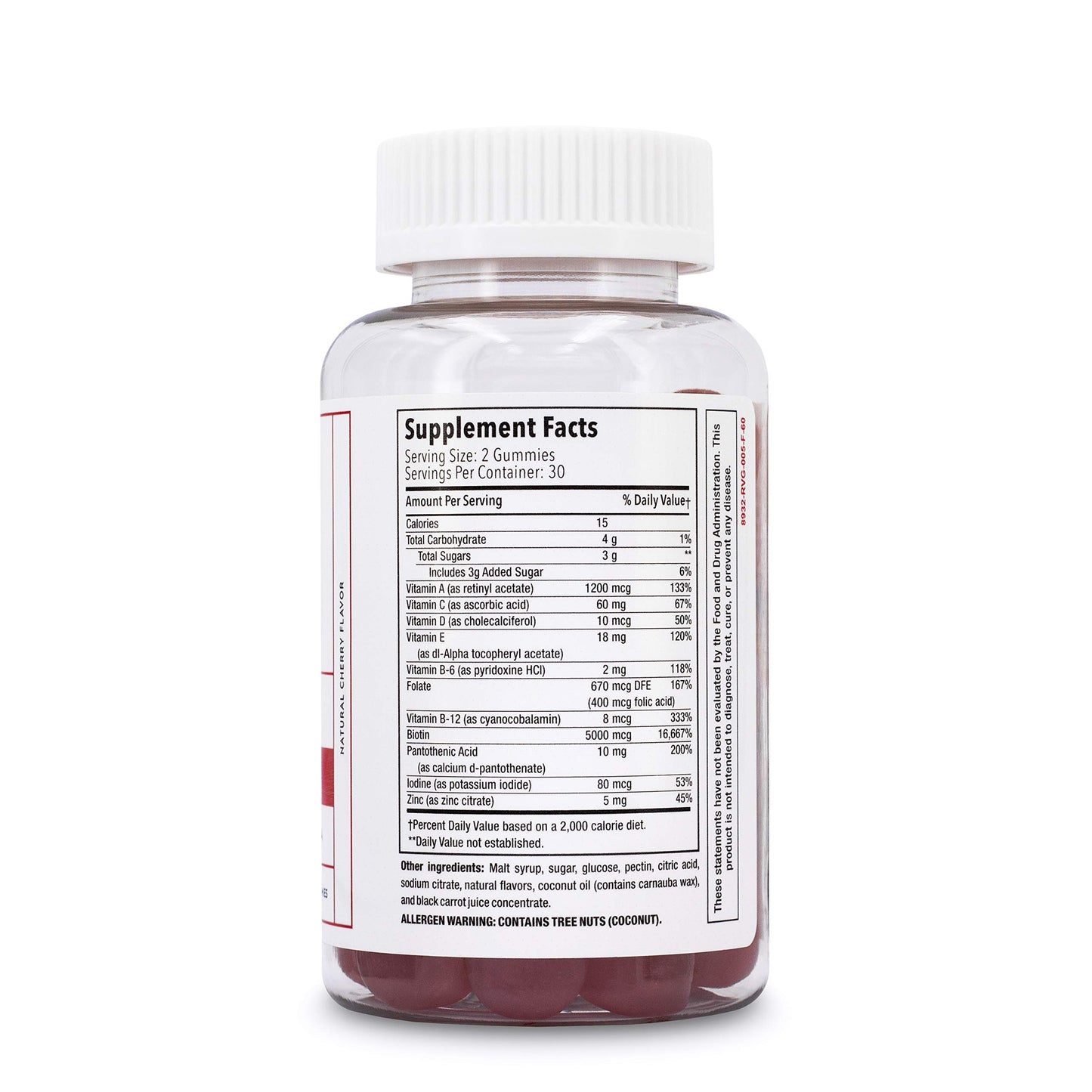 Gomitas sabor cereza Elon biotina 5000 mcg para cabello piel