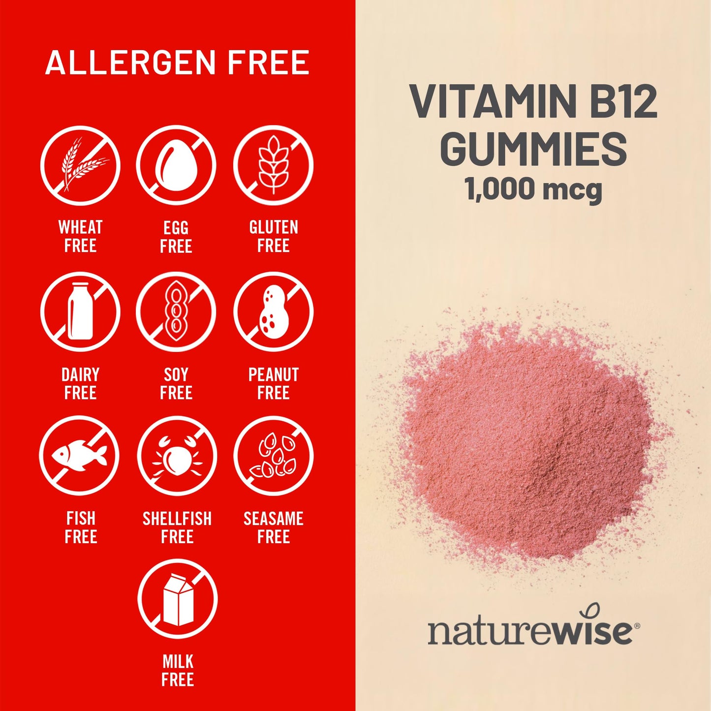 Gomitas para energía y mente clara NatureWise vitamina B12