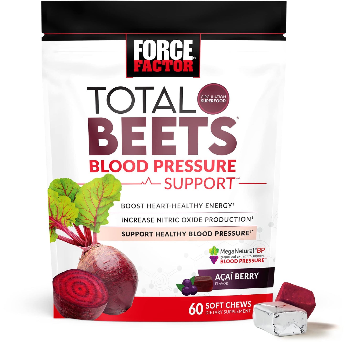 Gomitas Force Factor Total Beets sabor cereza frente