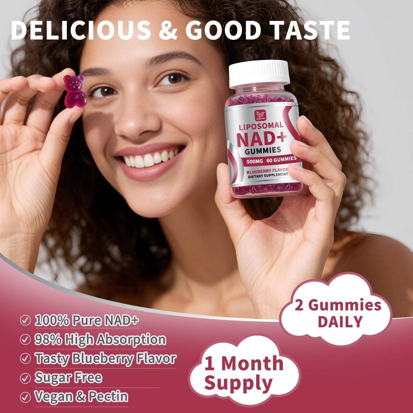 Gomitas HUDETEX sabor arándano para metabolismo y energía