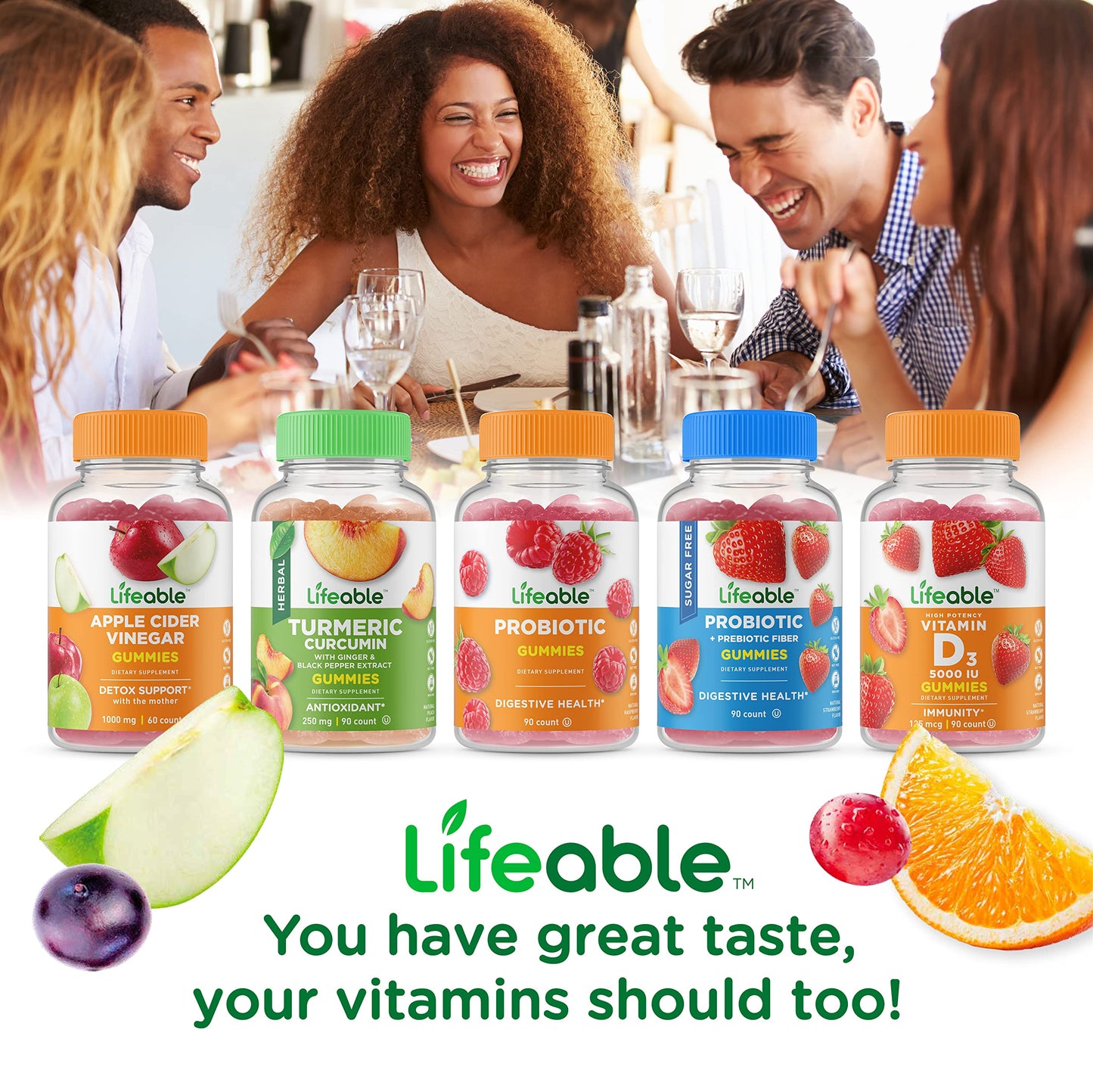 Gomitas Lifeable con fibra prebiótica y vitamina D naturales