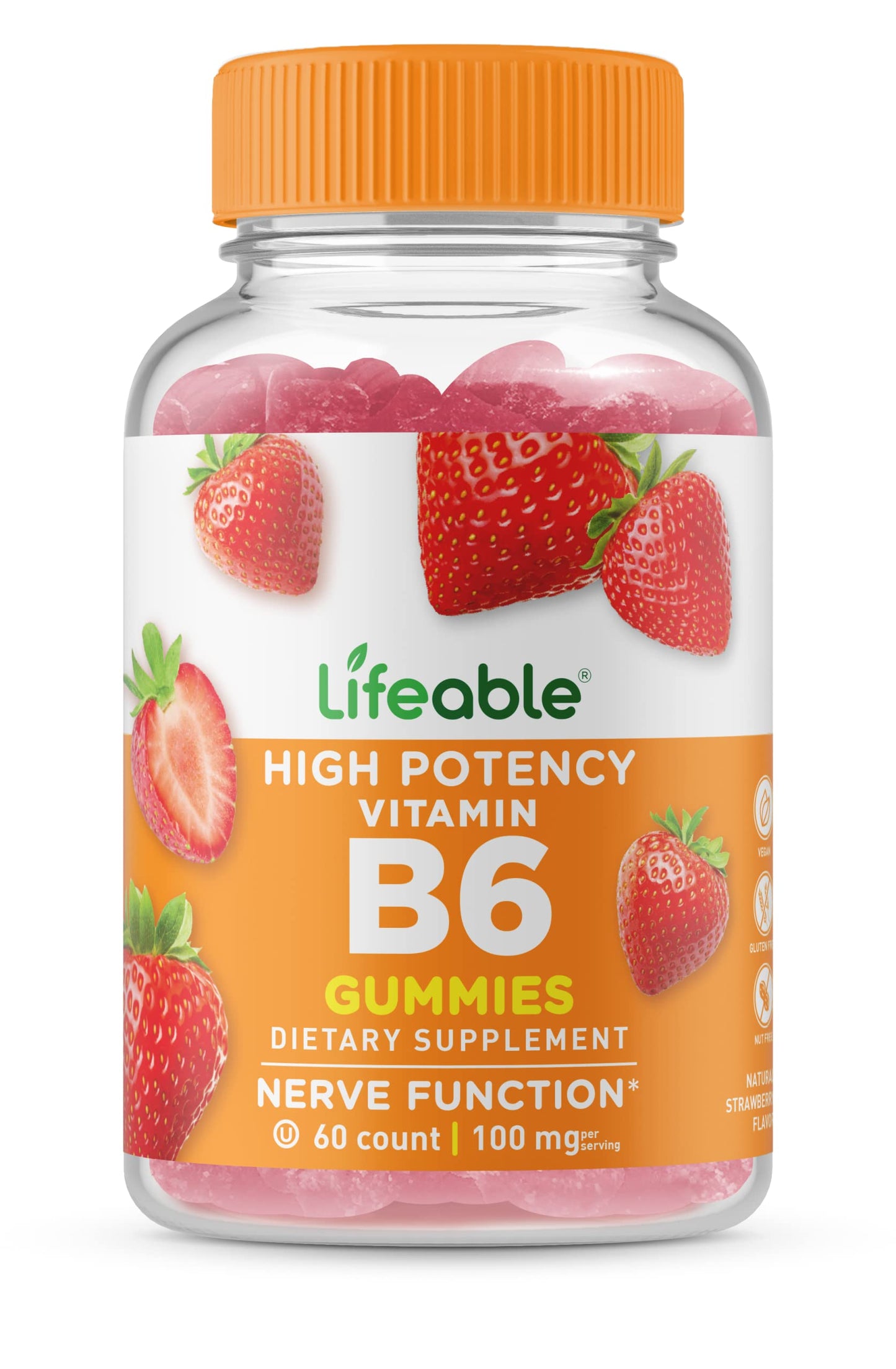 Gomitas Lifeable vitamina B6 100mg y D 10000 UI sabor natural