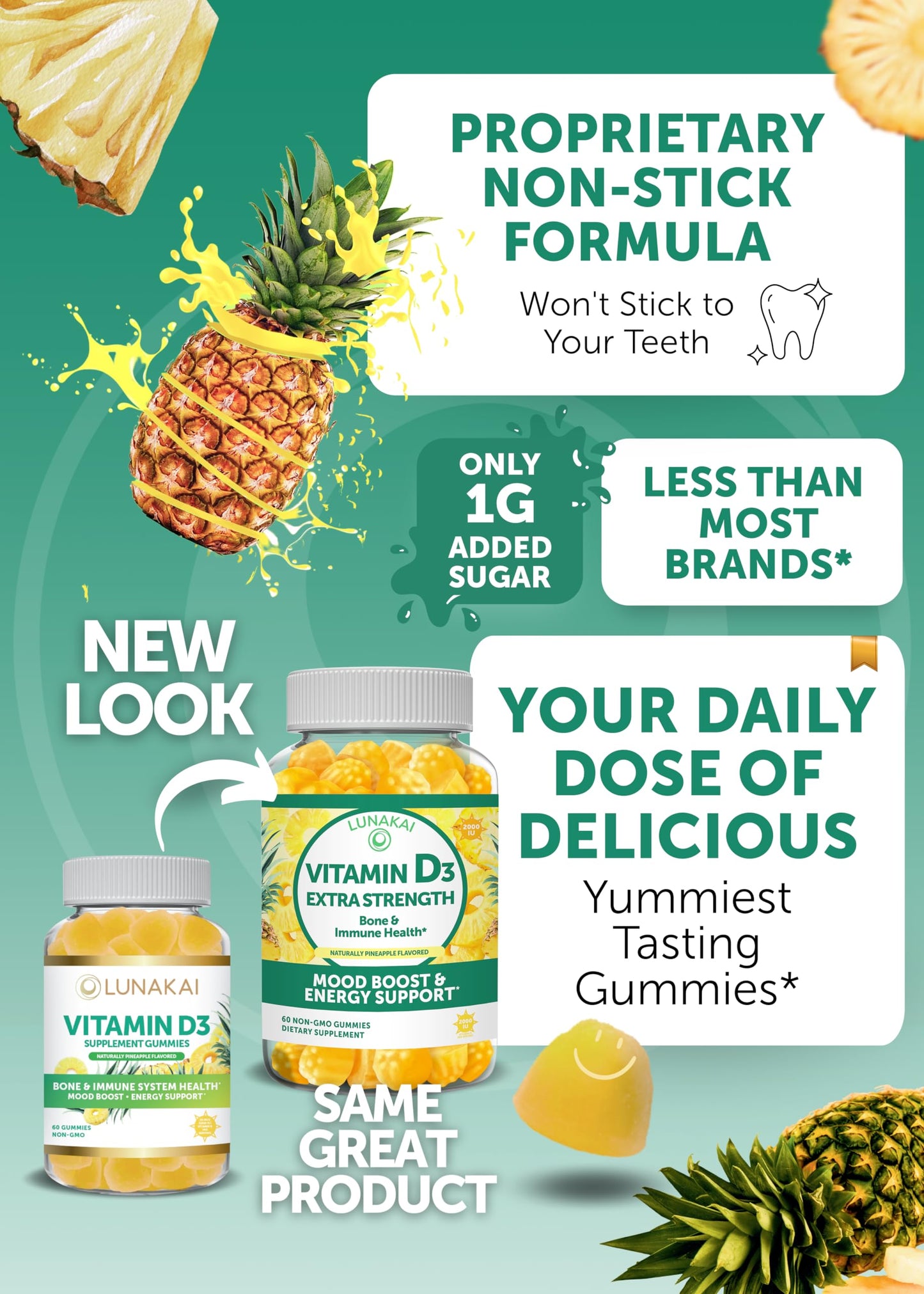 Gomitas Lunakai vitamina d3 naranja sabor natural
