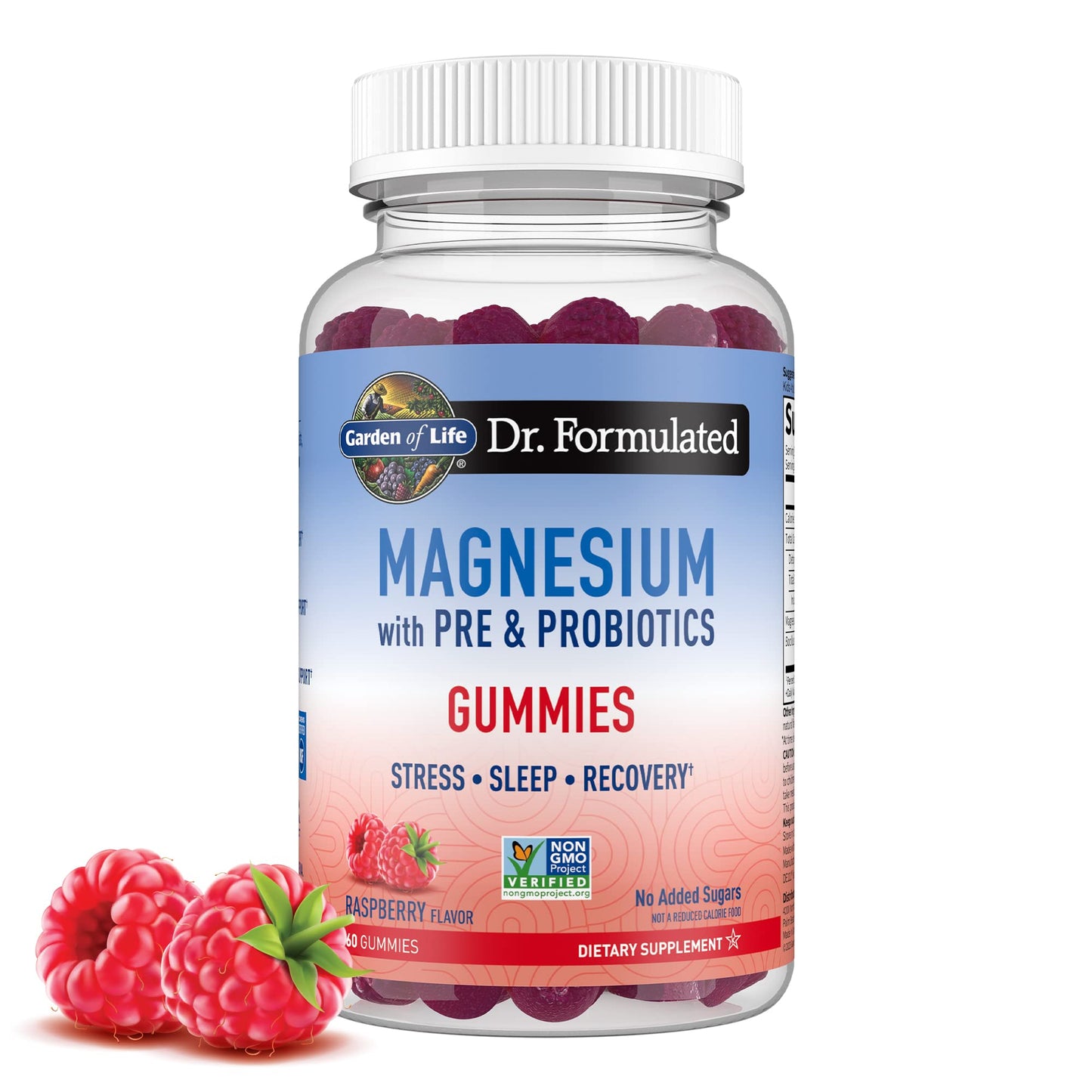 botella de gomitas de magnesio con prebióticos y probióticos Garden of Life