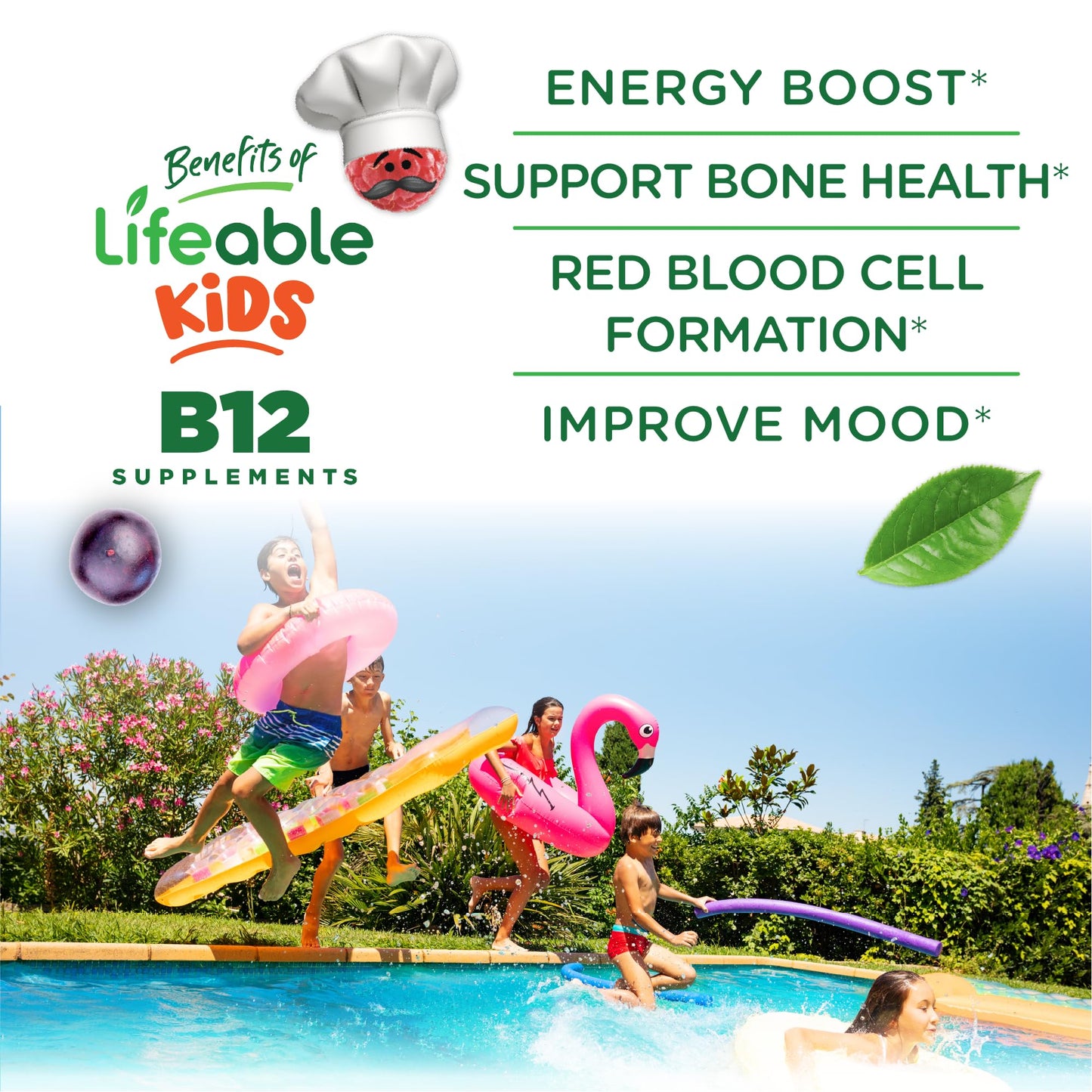 Gomitas masticables de vitamina b12 para niños sin azúcar