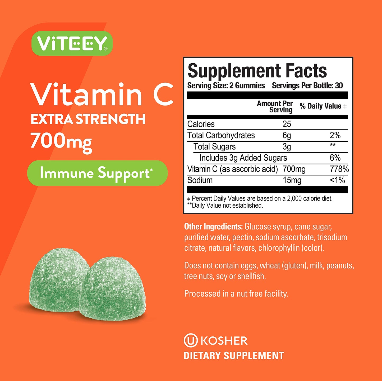 Gomitas masticables vitamina c para adultos y adolescentes