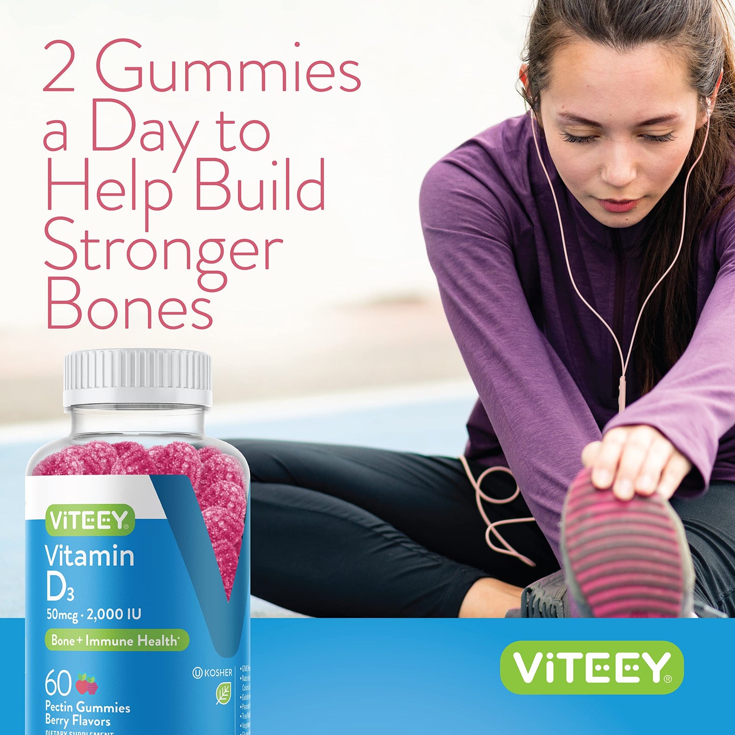 Gomitas masticables vitamina D3 2000 UI Viteey