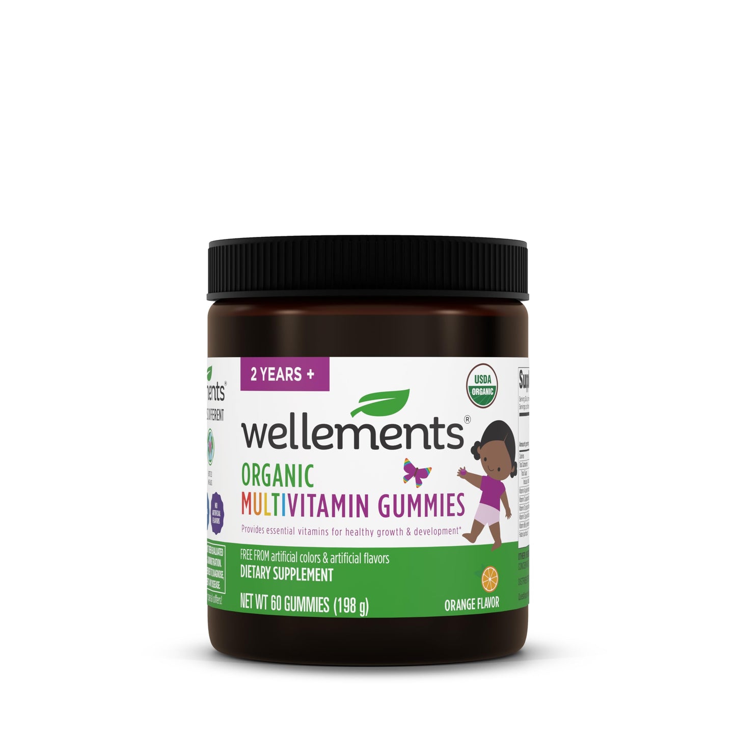 Gomitas multivitaminas orgánicas para niños en envase de 60.