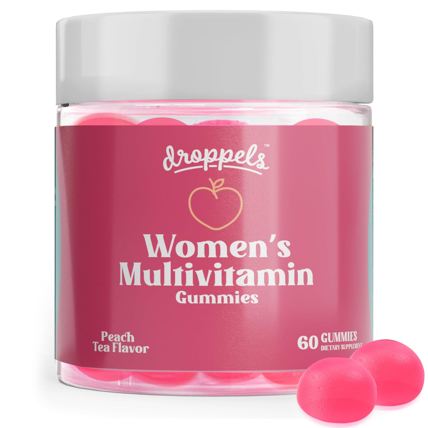 Gomitas multivitamínicas Droppels sabor durazno para mujeres, 60 unidades