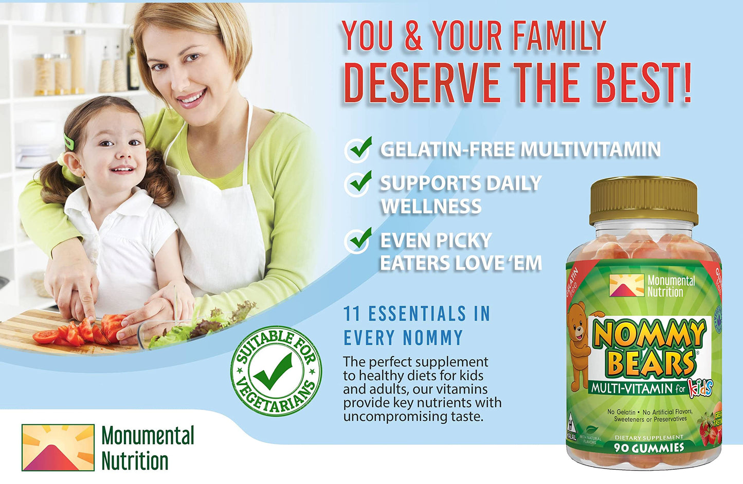 Gomitas multivitamínicas Nommy Bears para toda la familia