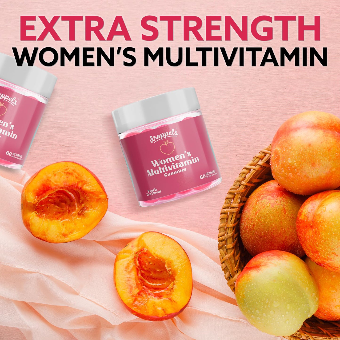 Gomitas multivitamínicas de fuerza extra para mujeres sabor durazno