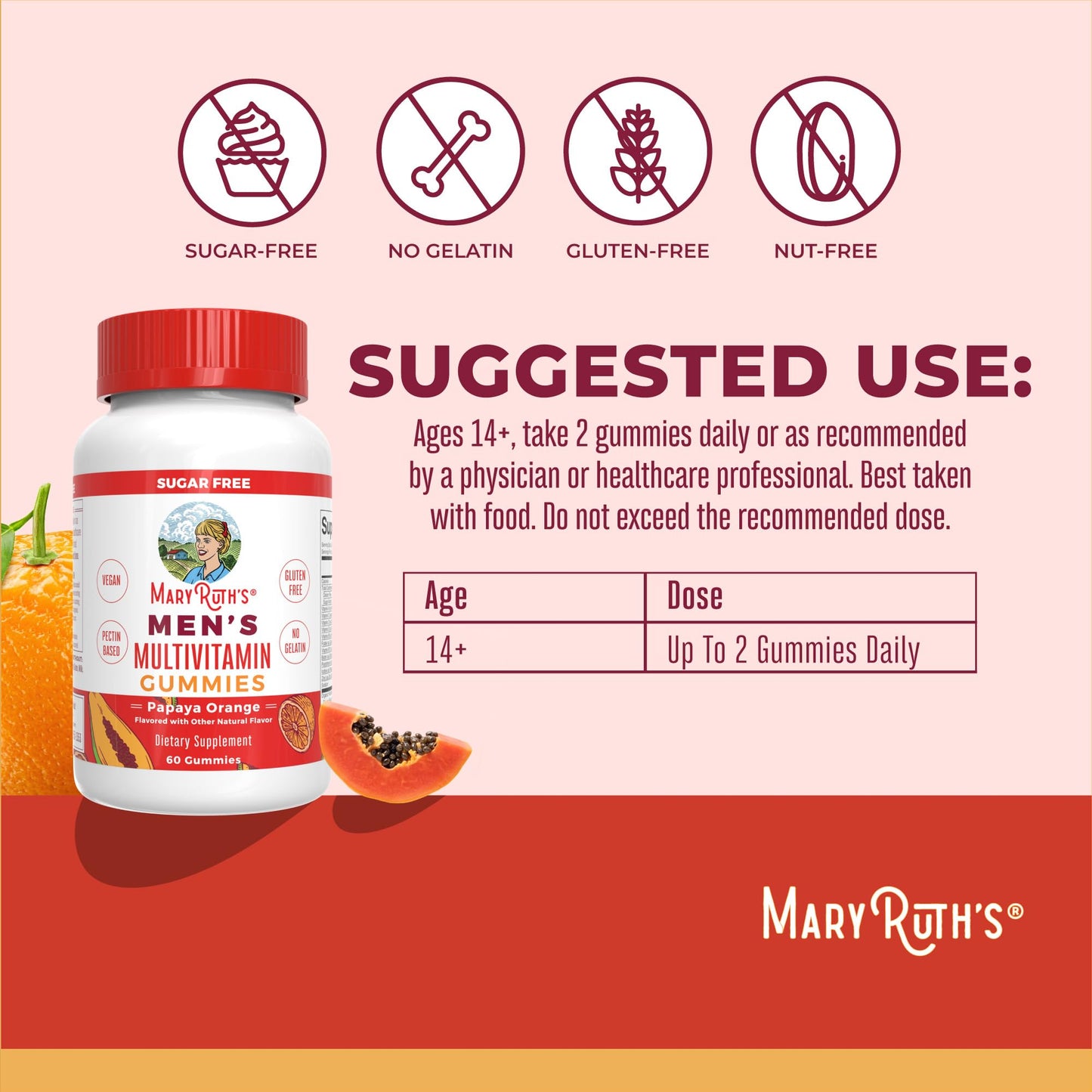 Gomitas multivitamínicas para hombres, uso sugerido, sin gluten.