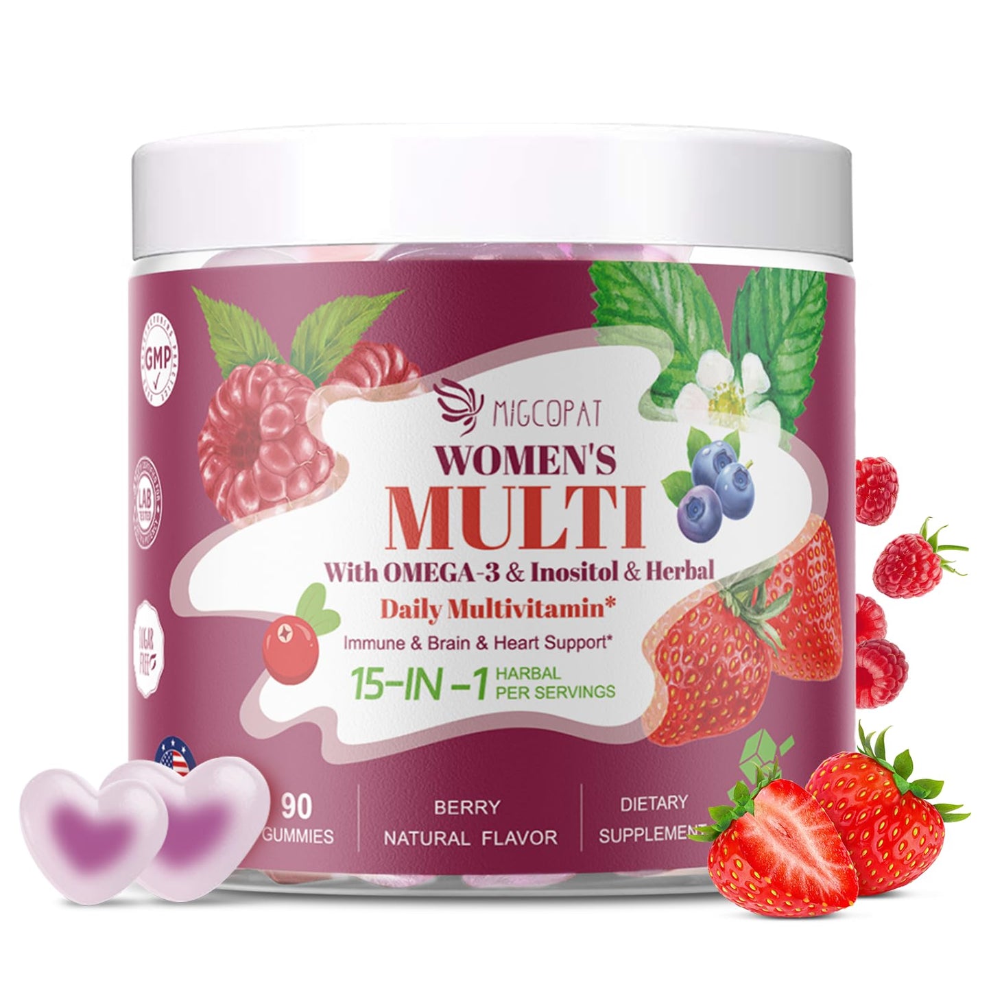 Gomitas multivitamínicas Migcopat para mujeres, veganas.