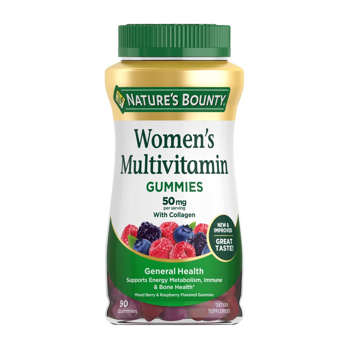 Botella de gomitas multivitamínicas para mujeres con sabor a fruta
