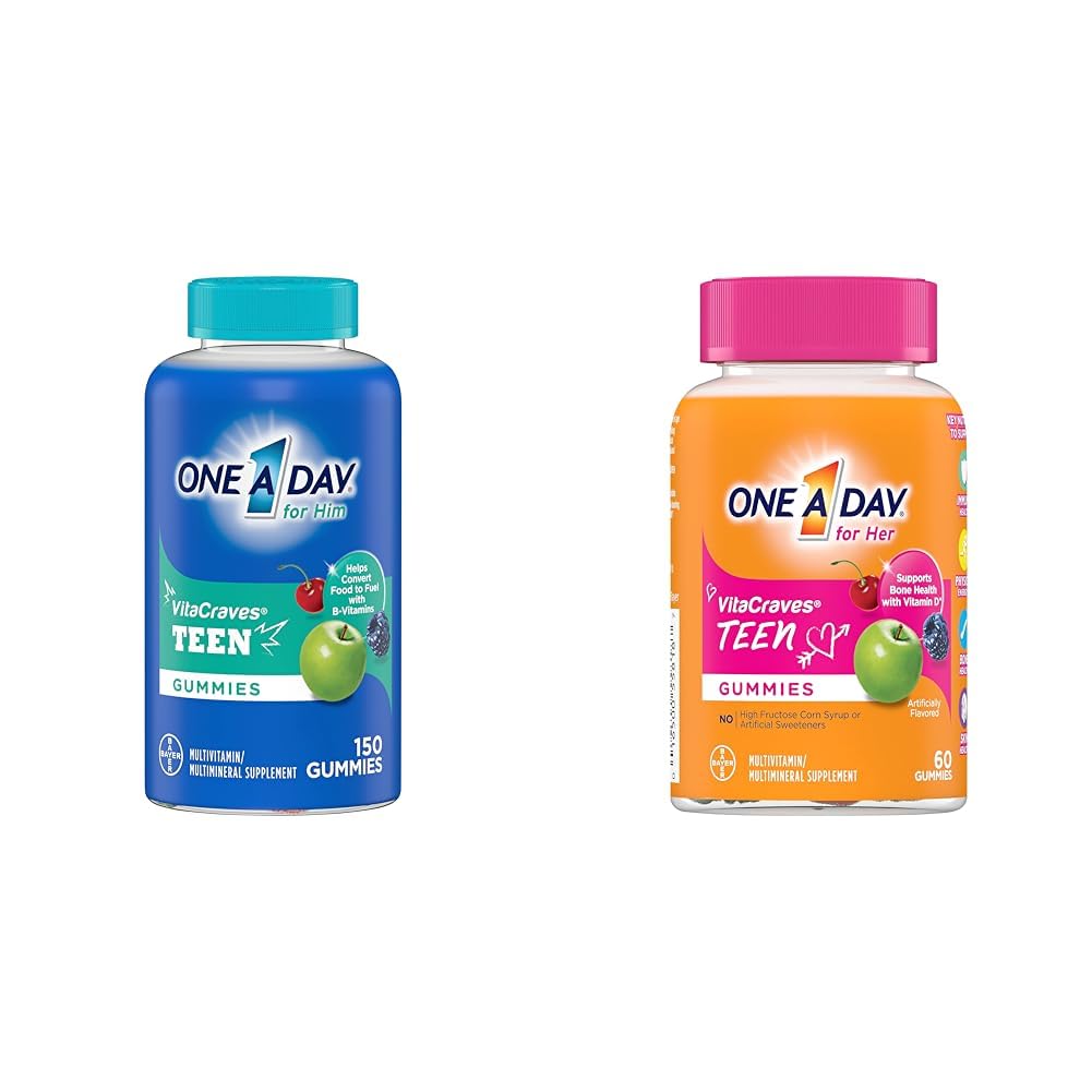 Frasco de gomitas multivitamínicas One A Day para adolescentes