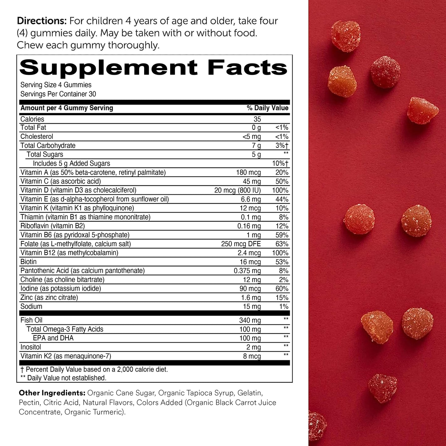 Gomitas multivitaminicas sabor uva cereza y bayas SmartyPants