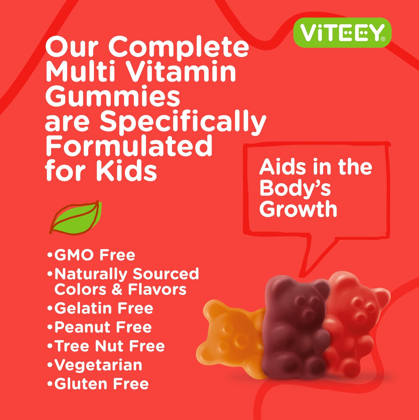 Gomitas multivitamínicas Viteey para la salud infantil
