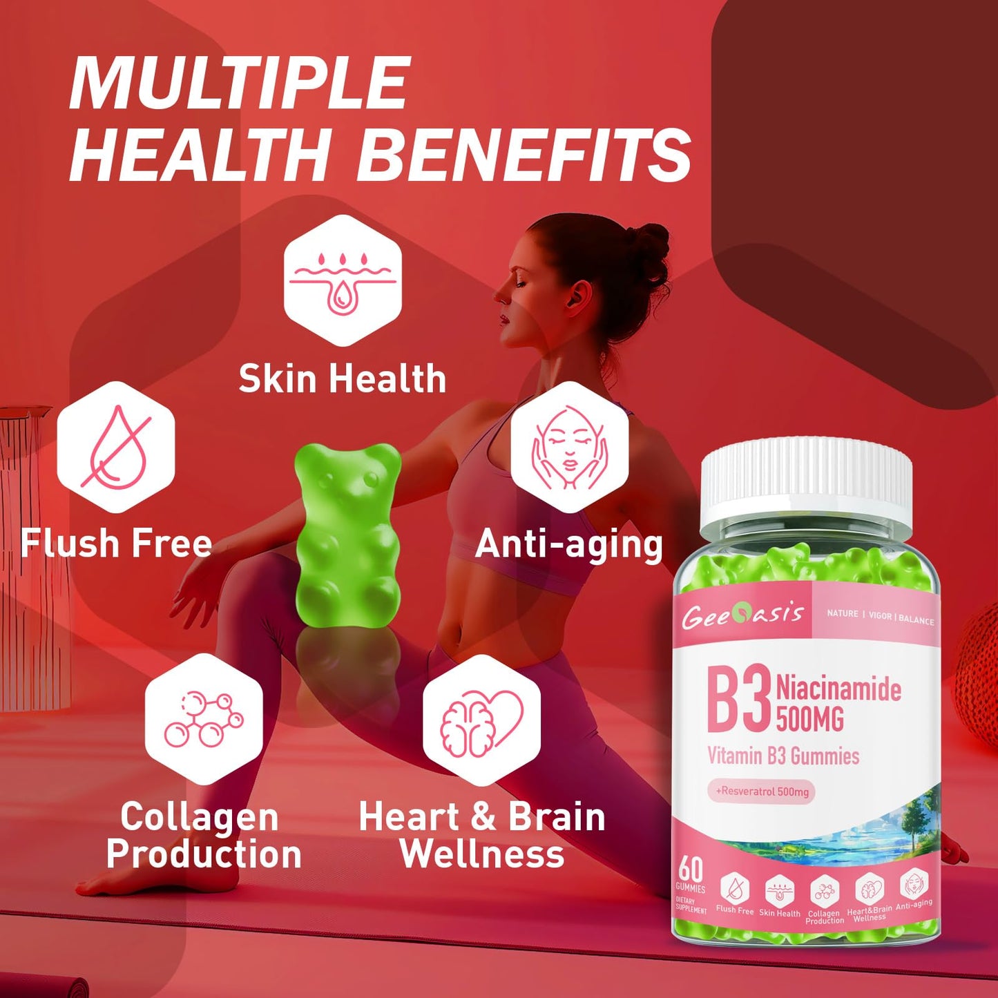 Gomitas naturales Geeoasis para salud inmunológica y cerebral