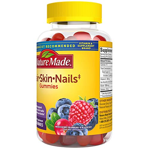 Gomitas Nature Made cabello piel uñas suplemento dieta 90 un