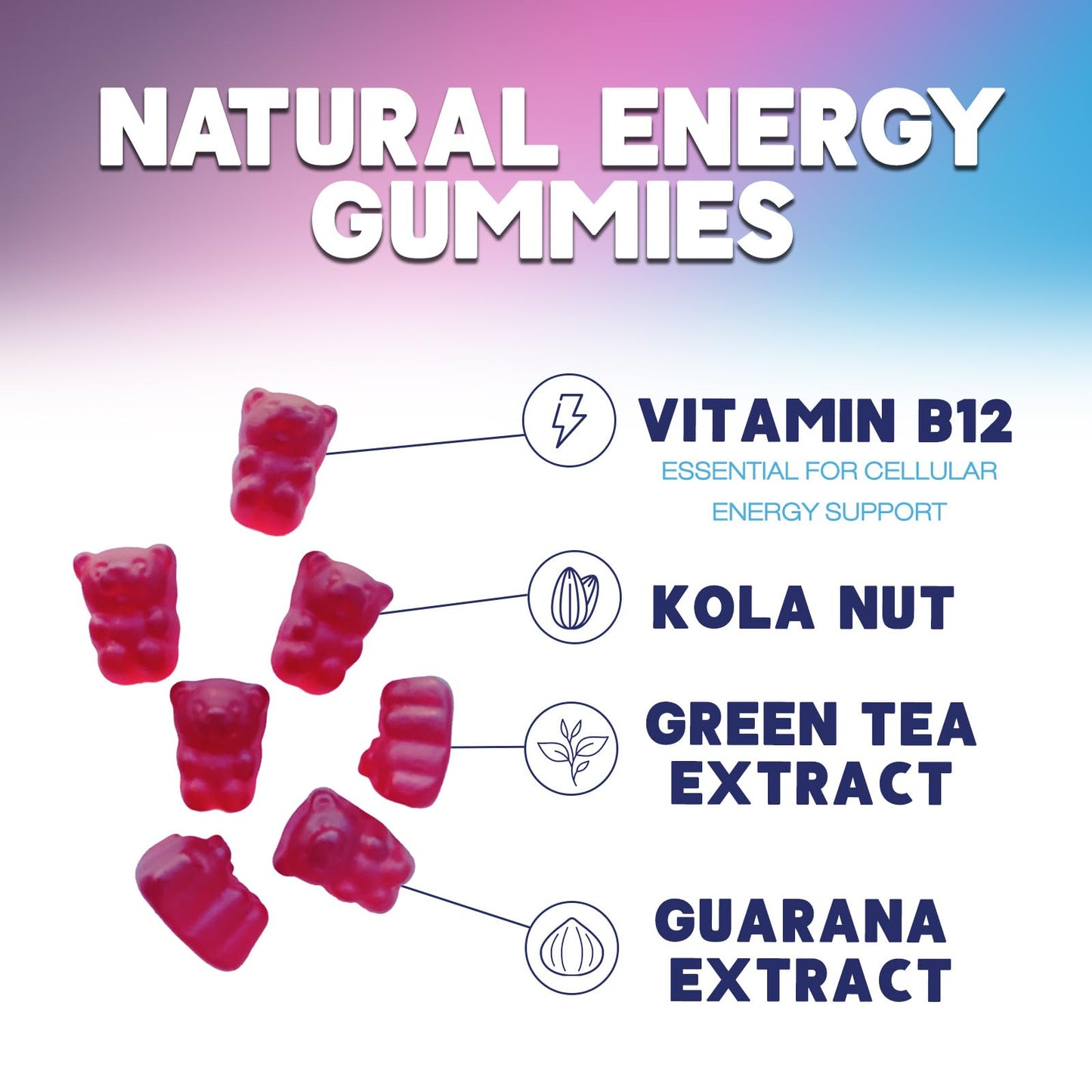 Gomitas Nature's Nutrition suplemento para correr y ciclismo