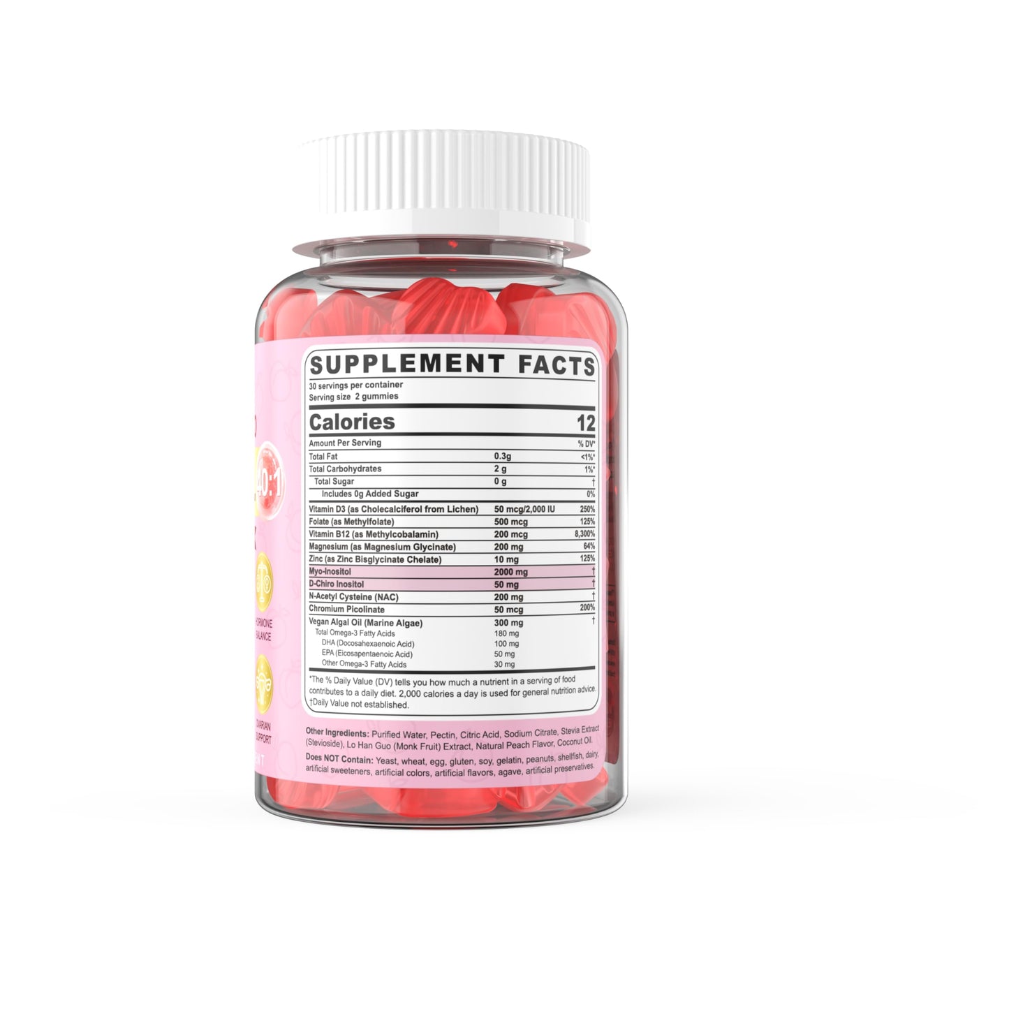 Gomitas NEVISS inositol 40-1 para mujeres vista en mano