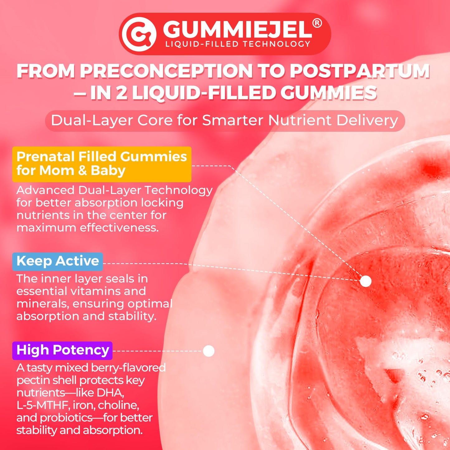 Gomitas NEVISS para pre y postnatal salud y energía