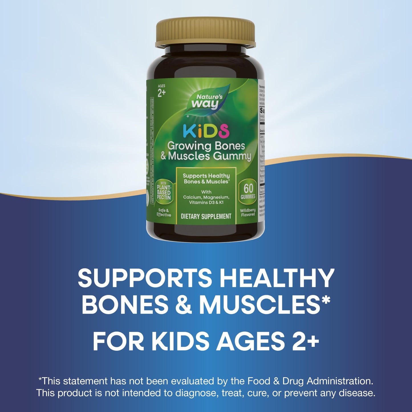 Gomitas Nature's Way para niños con calcio, magnesio y vitaminas D3 K1