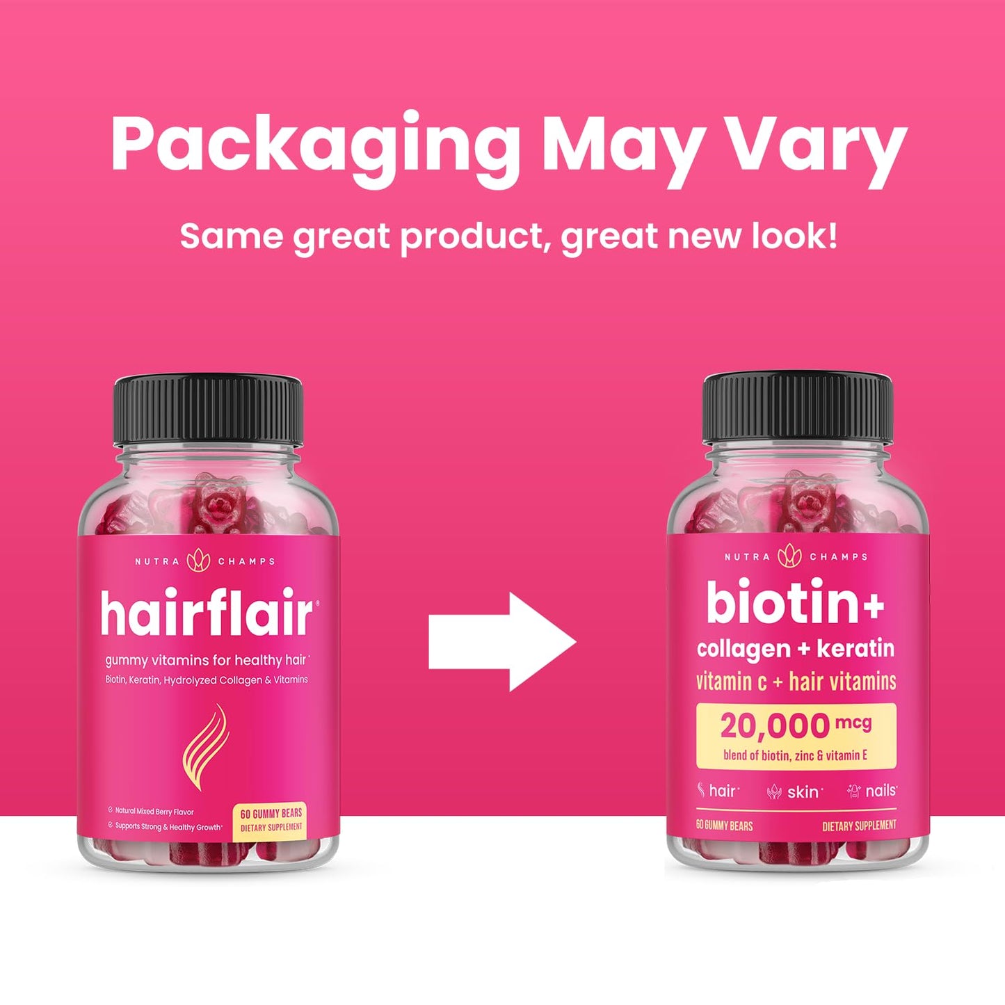 Gomitas NutraChamps biotina cabello fuerte piel sana uñas fuertes