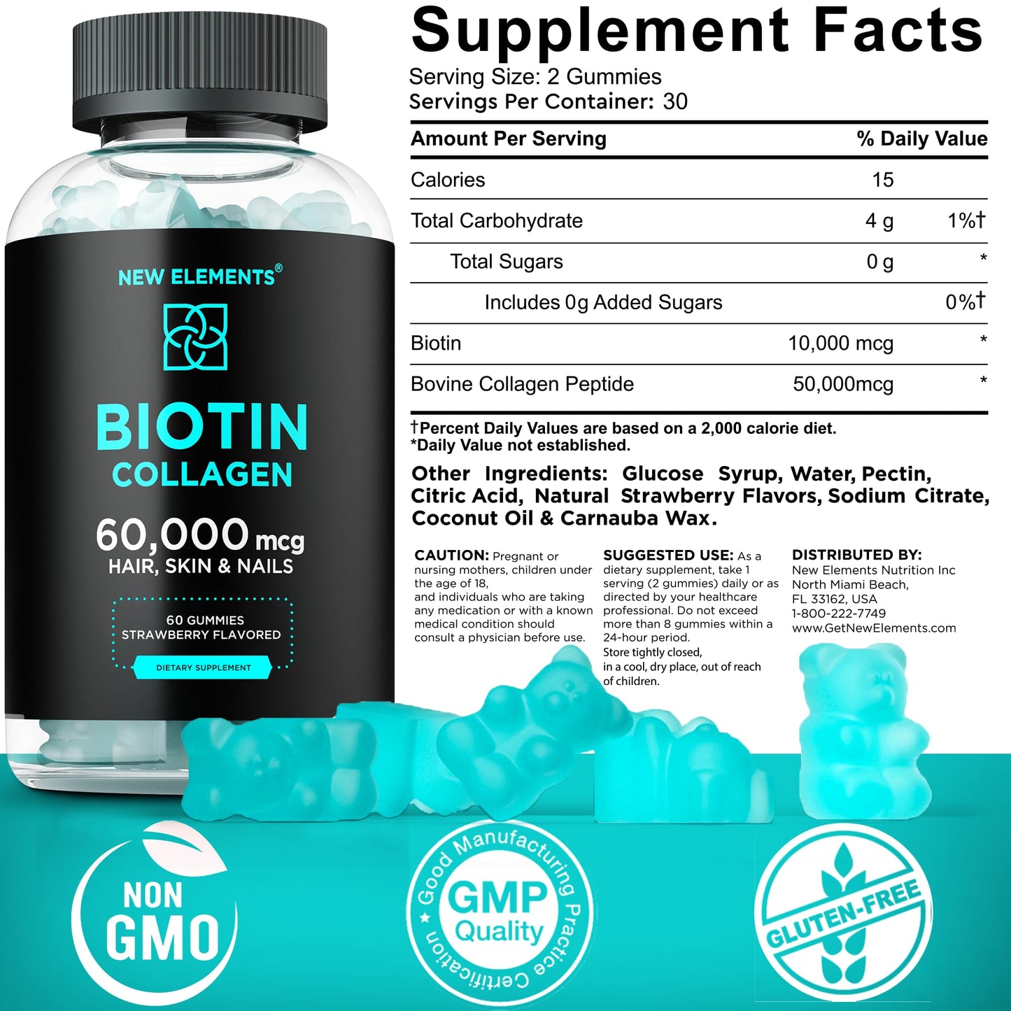 Gomitas nutricionales biotina y colágeno para uñas fuertes