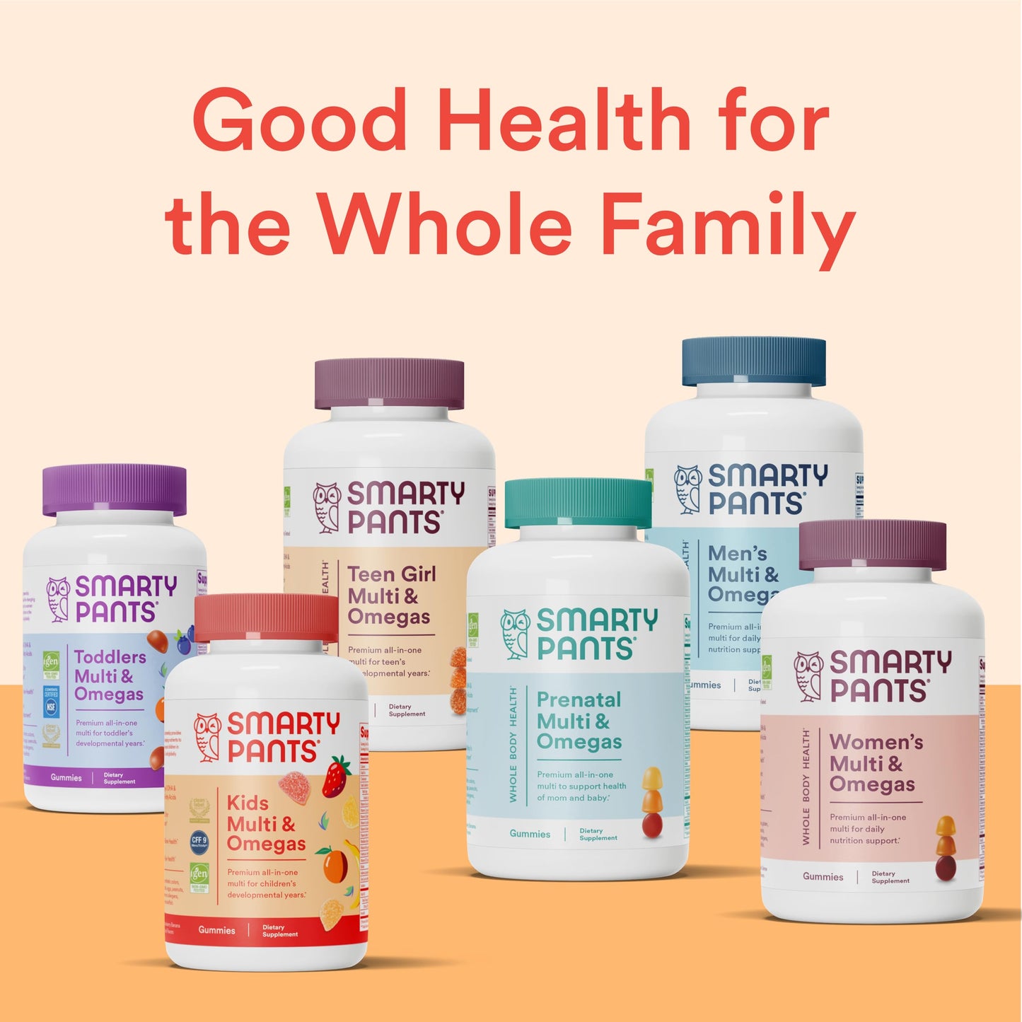 Gomitas nutricionales SmartyPants para niños multivitaminas omega 3