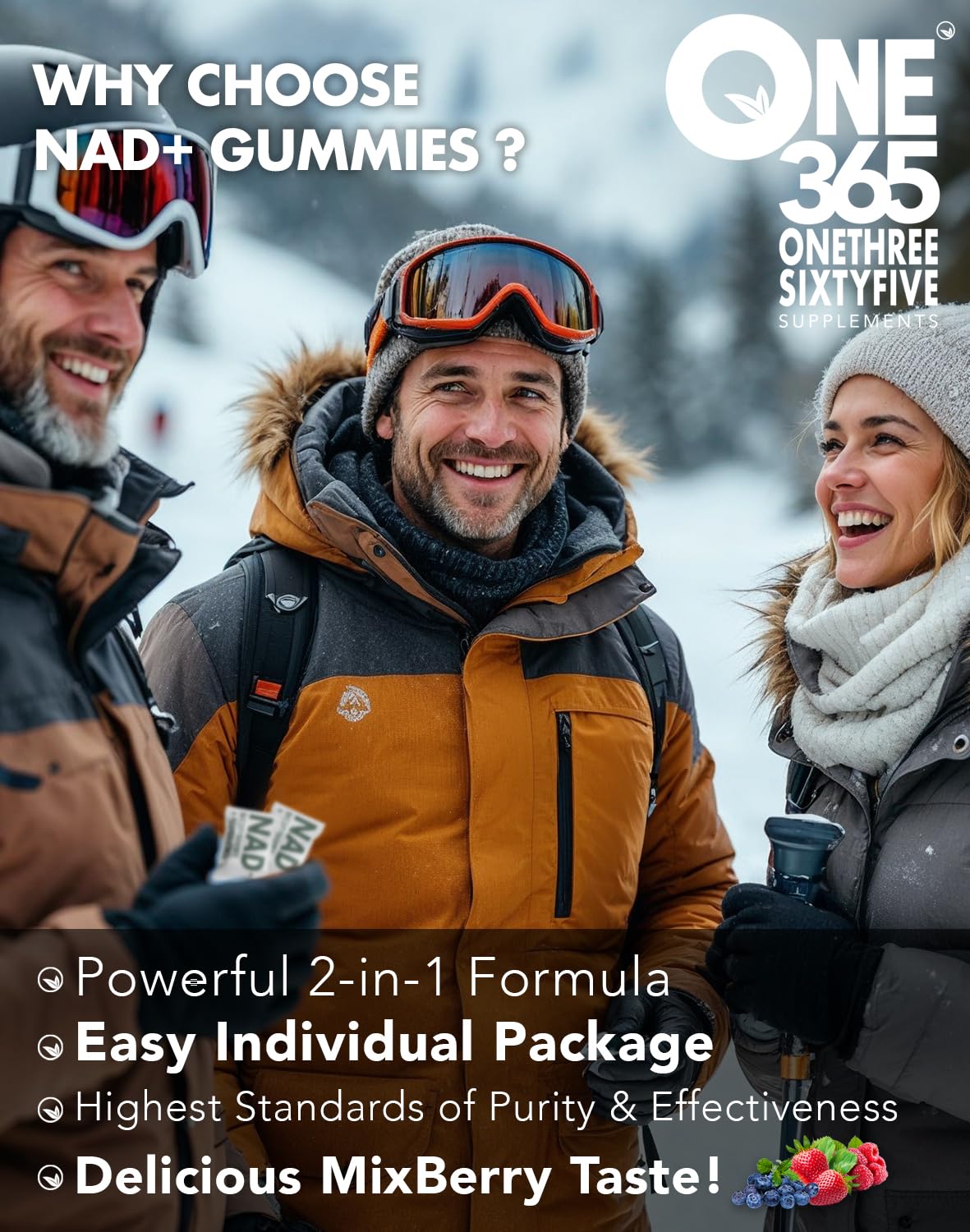 Gomitas ONE 365 NAD suplemento para energía y salud celular