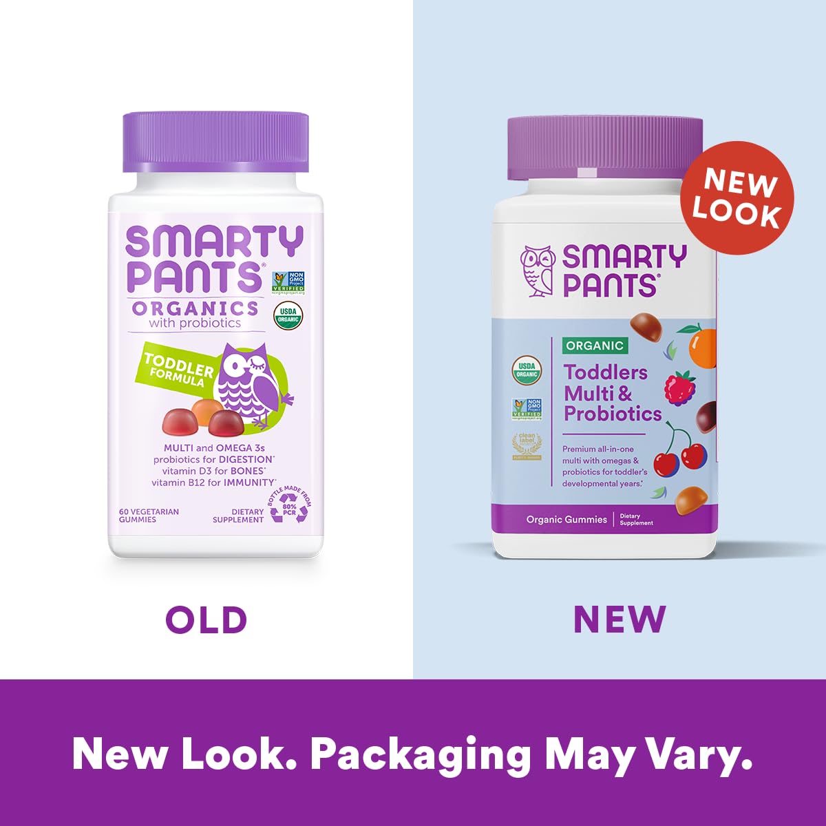 Gomitas orgánicas para niños SmartyPants paquete frontal