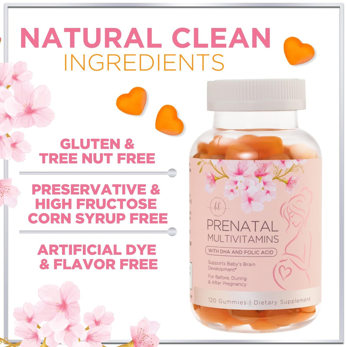 Gomitas prenatales naturales con vitaminas esenciales para embarazo
