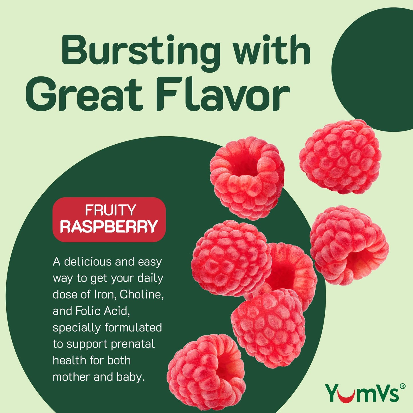Dulces gomitas prenatales YumVs sabor natural vitaminas embarazo
