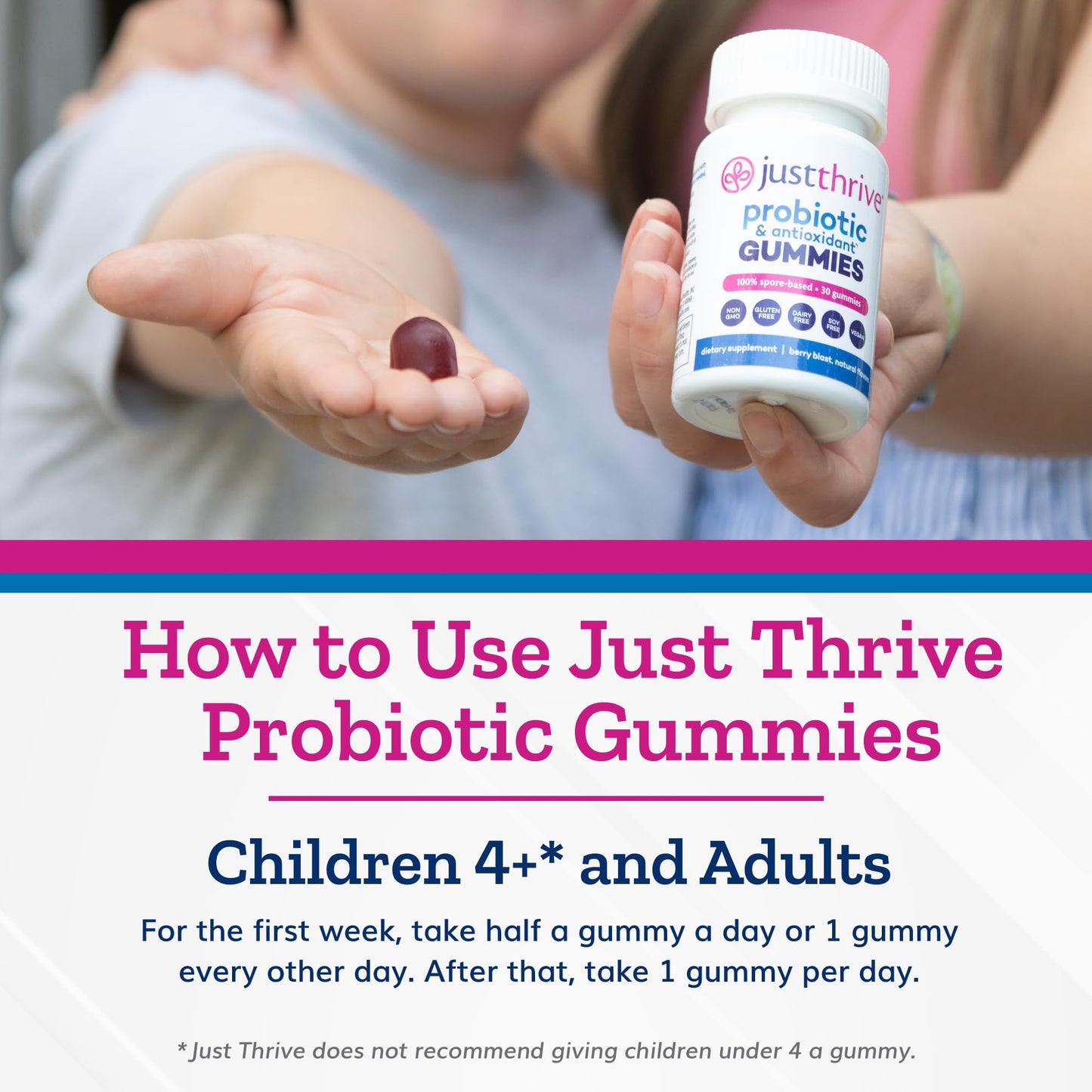 gomitas probióticas just thrive no igual en la calidad de salud