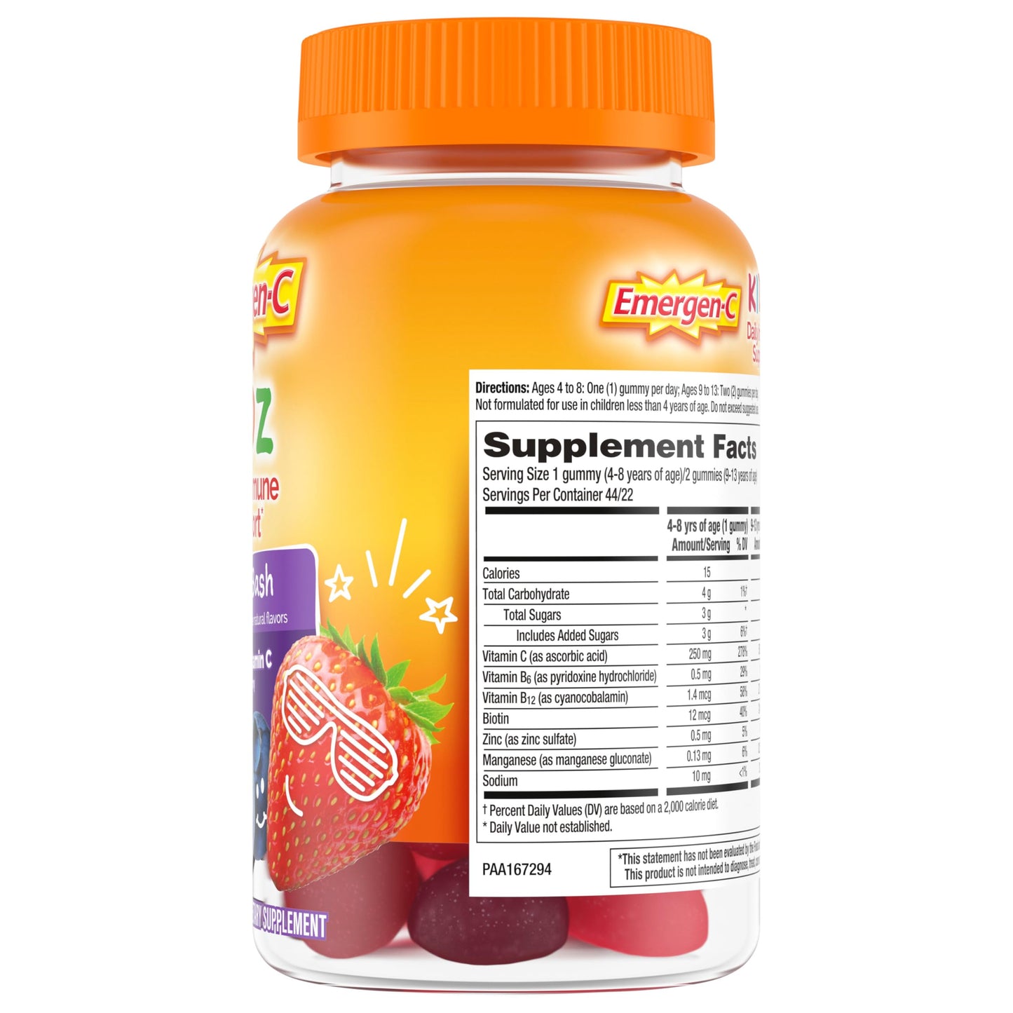 Gomitas sabor berry bash Emergen-C Kidz soporte inmunológico