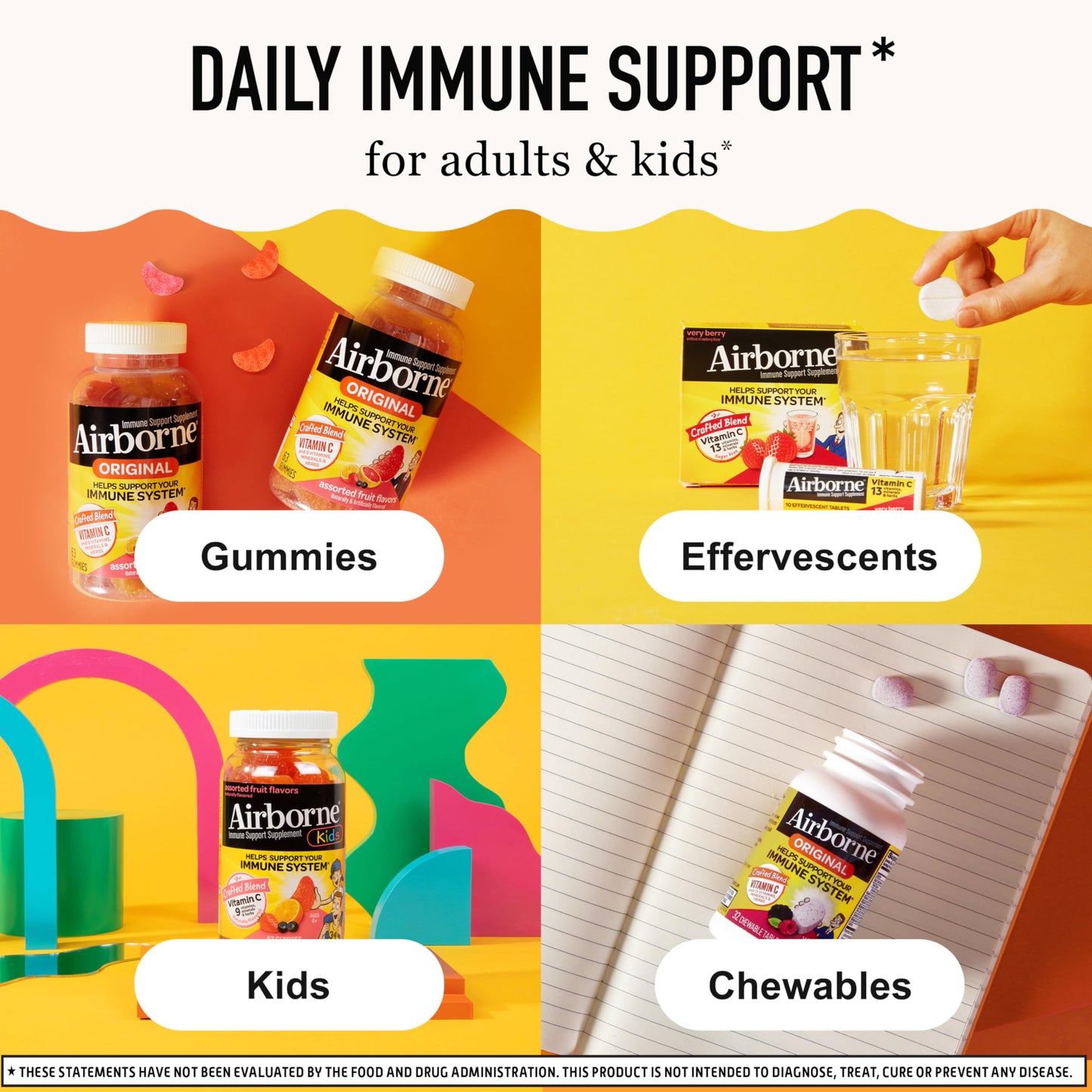 Gomitas sabor fruta Airborne apoyo inmunológico adultos y niños