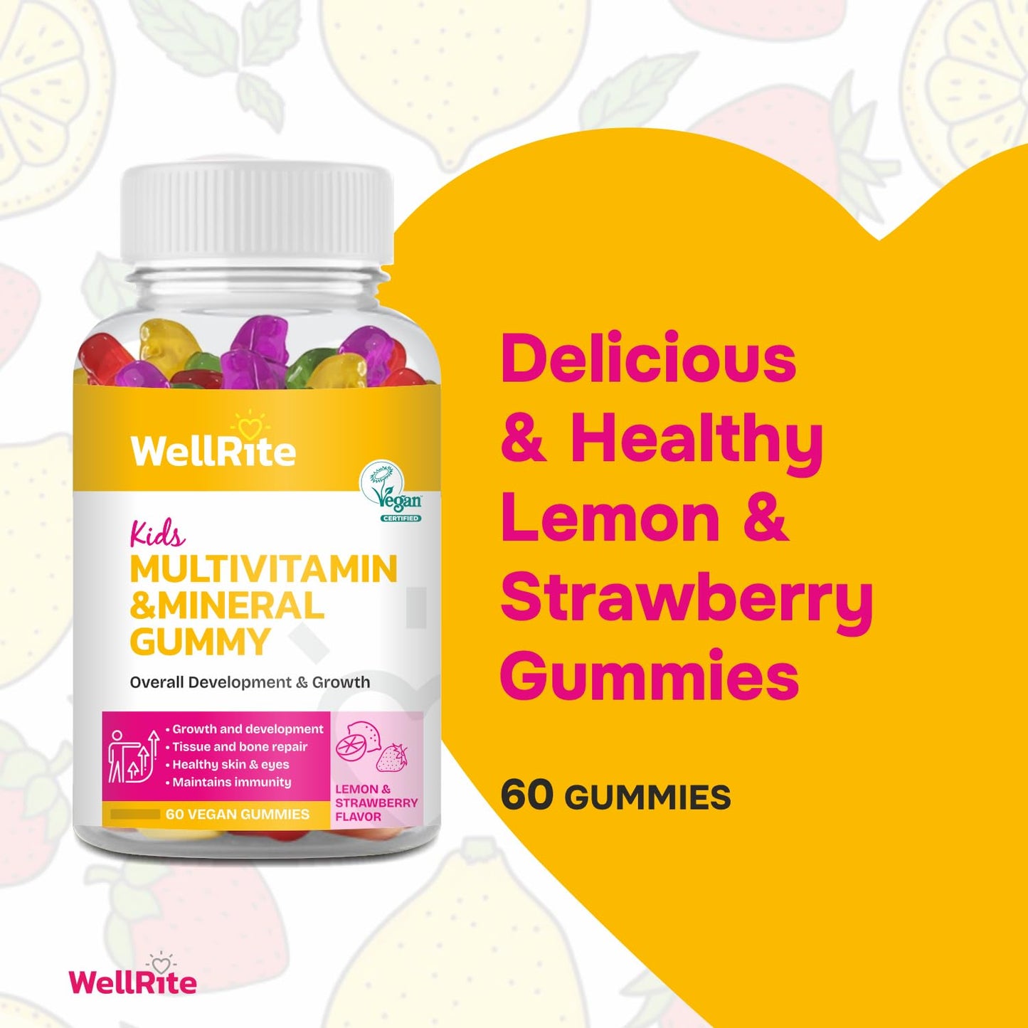 Gomitas sabor limón y fresa de Wellrite