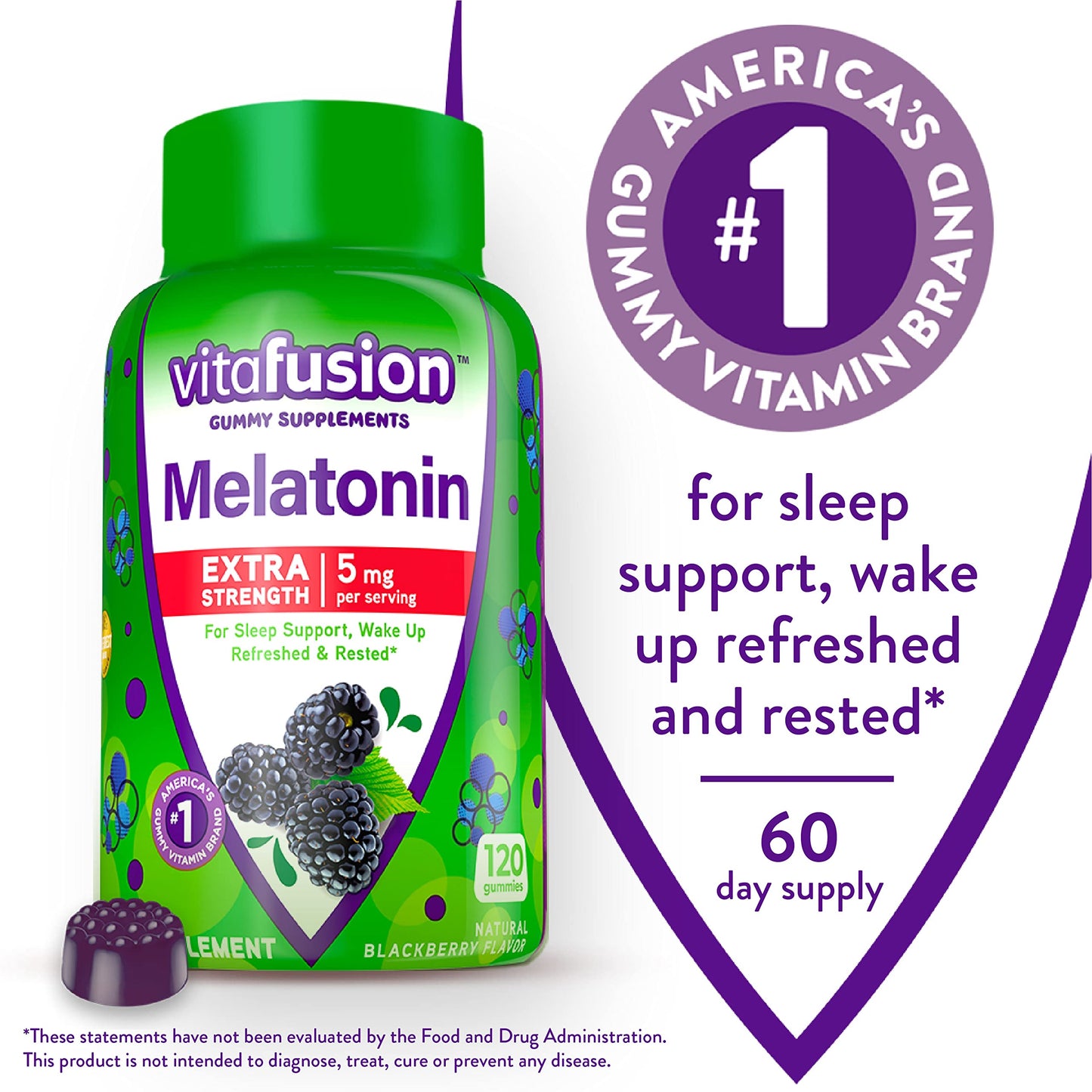 Gomitas sabor mora melatonina y vitamina D3 Vitafusion