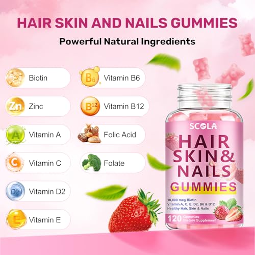 Gomitas SCOLA con biotina para un cabello largo y fuerte