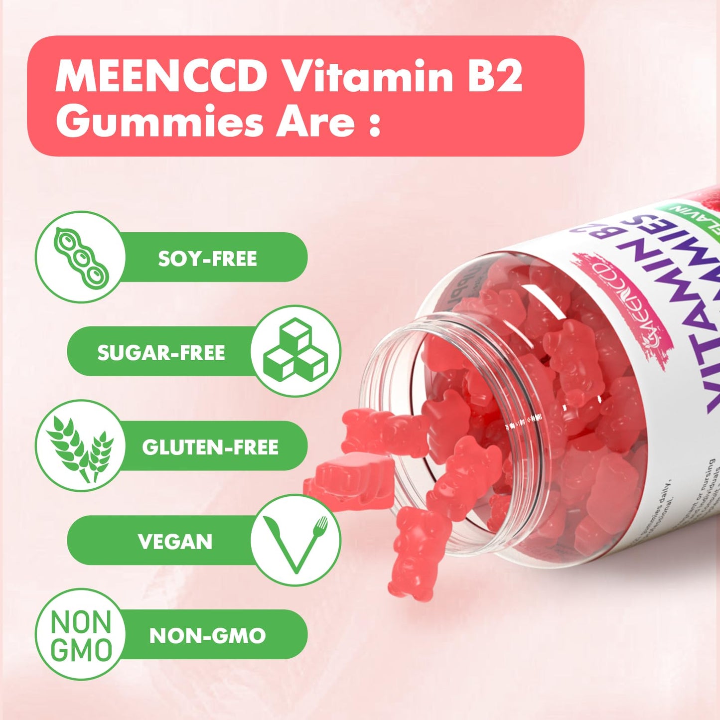 gomitas sin azúcar y veganas MEENCCD vitamina b2