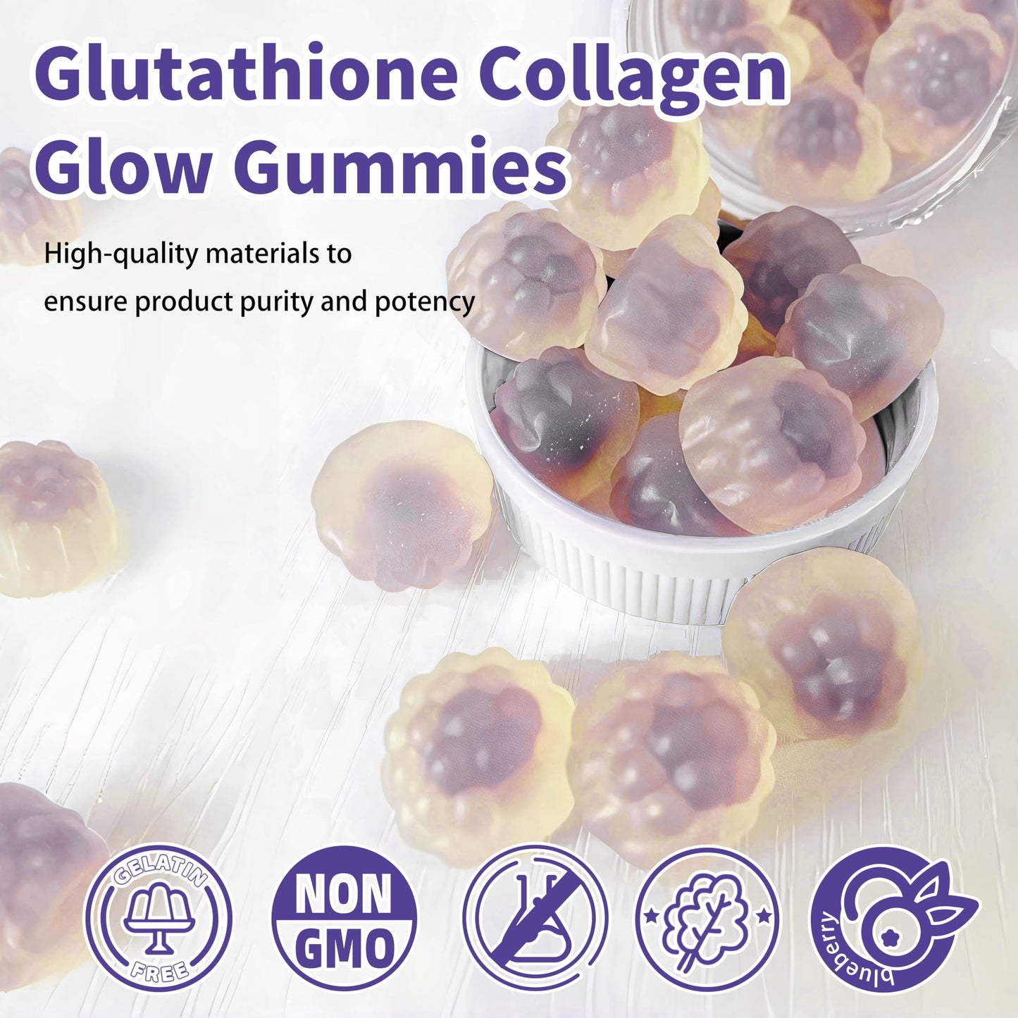 Gomitas sin gluten y sin azúcar Wellcatcher para cabello