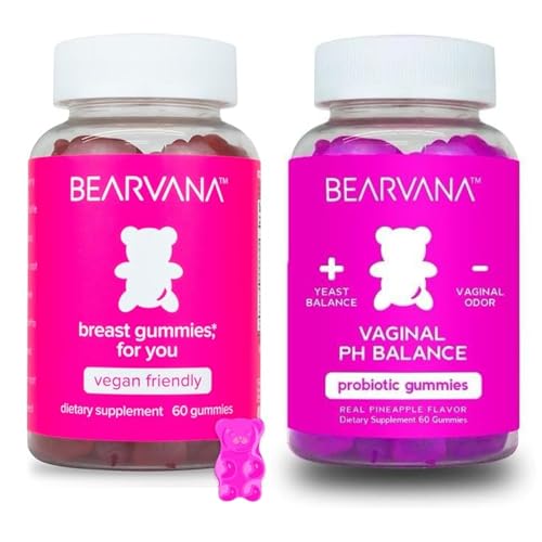 Botellas de gomitas de soporte de senos y equilibrio de pH vaginal Bearvana