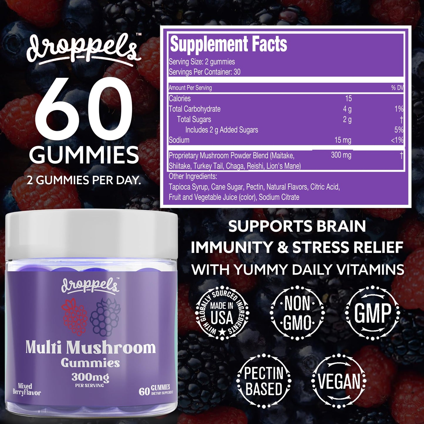 Gomitas Droppels superalimentos con vitamina C para energía