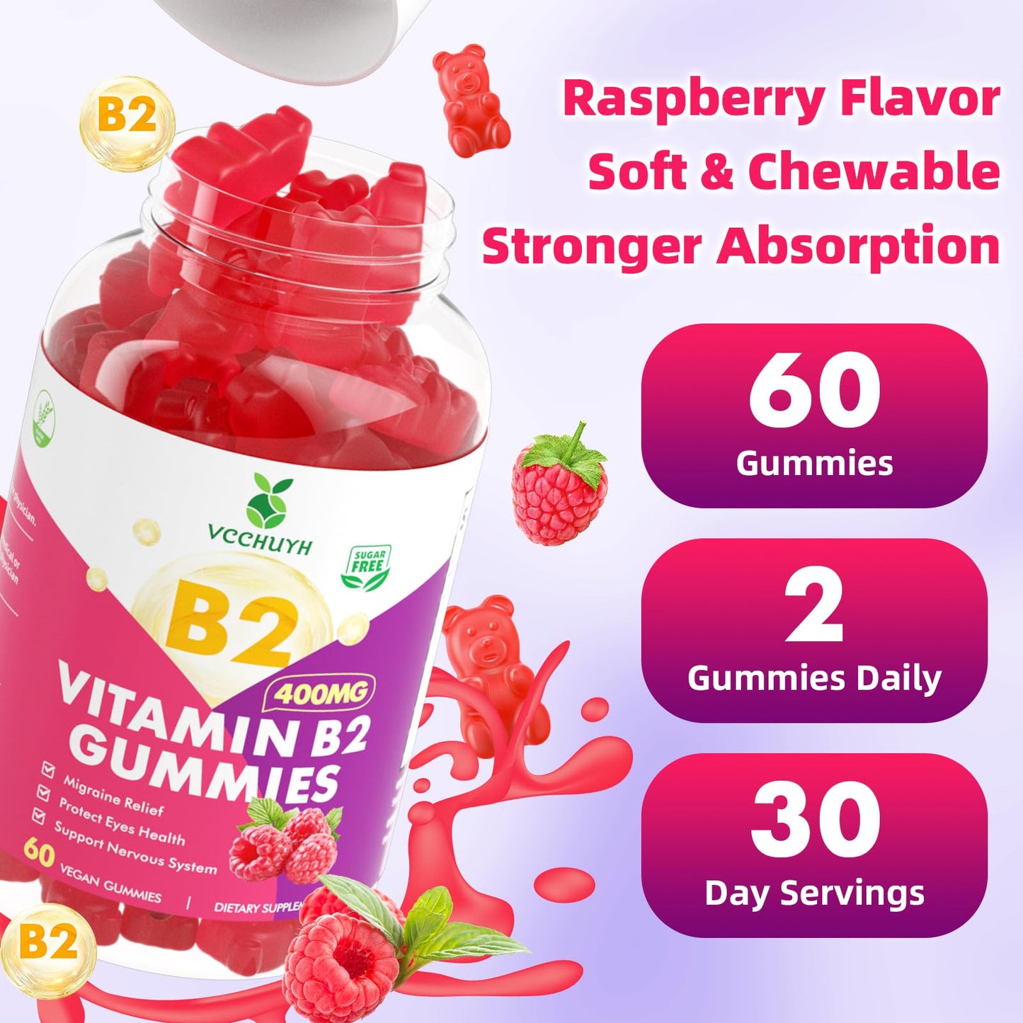 Gomitas VCCHUYH vitamina B2 para sistema nervioso