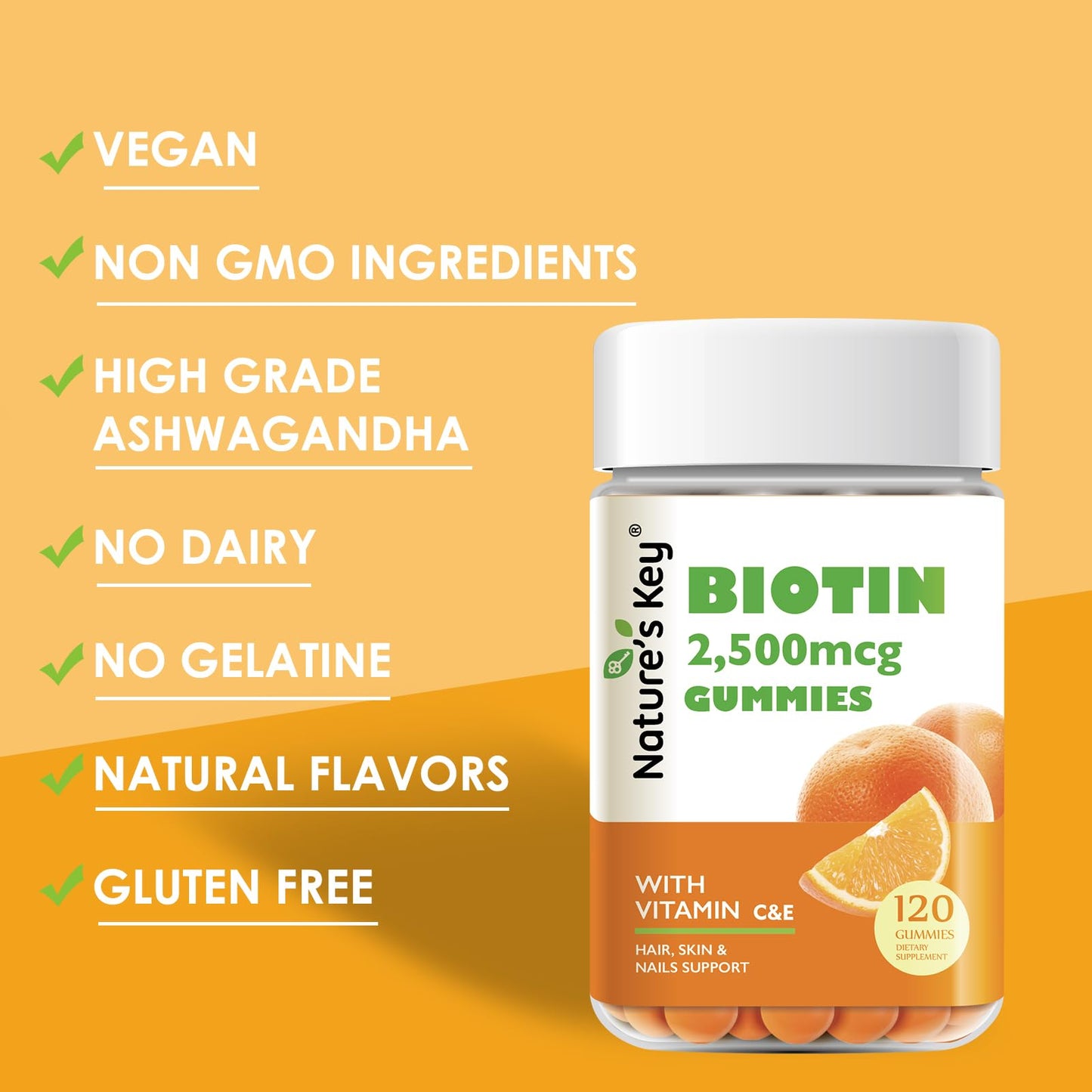 Gomitas veganas biotina sin gluten sin conservadores 120 cuenta