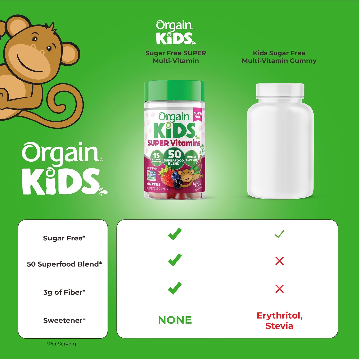 Gomitas veganas Orgain Kids con 50 superalimentos para niños saludables