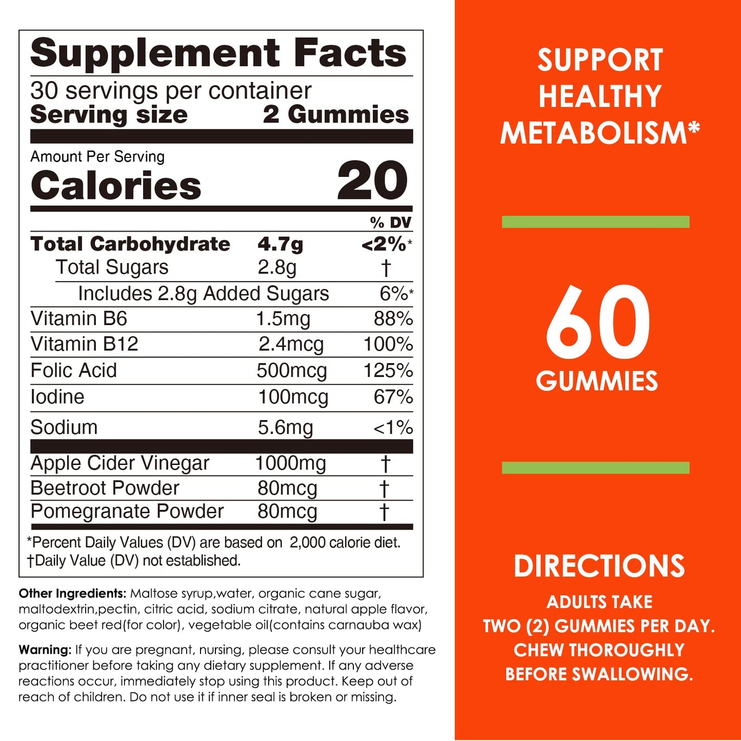 Gomitas vinagre sidra manzana control peso y metabolismo